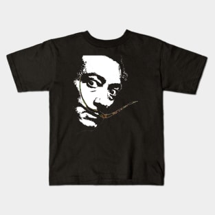 Salvador Dali face with moustache Kids T-Shirt